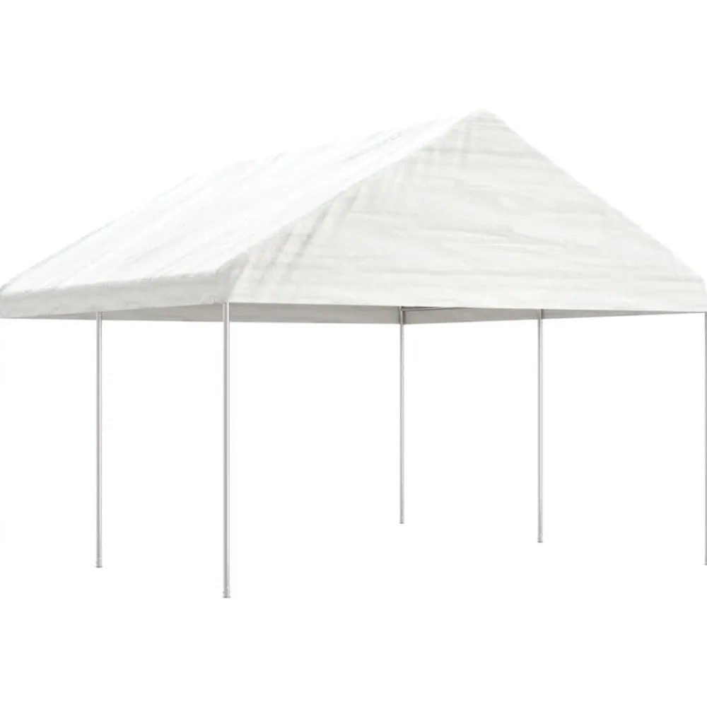 New FinePRICE Huvimaja katolla valkoinen 4,46x4,08x3,22 m polyeteeni
