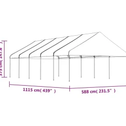 Hot FinePRICE Huvimaja katolla valkoinen 11,15x5,88x3,75 m polyeteeni