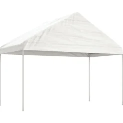 Best FinePRICE Huvimaja katolla valkoinen 17,84x4,08x3,22 m polyeteeni