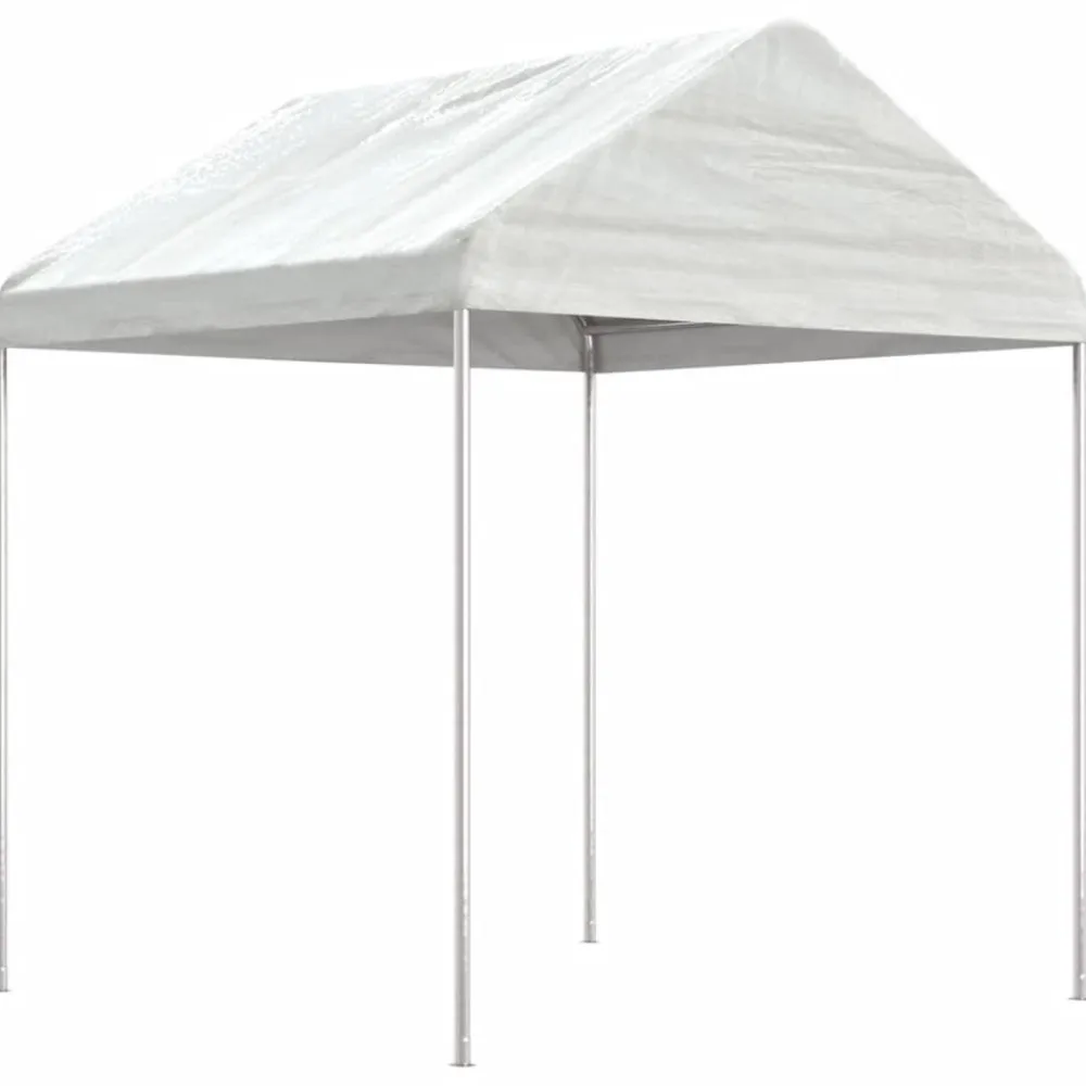 FinePRICE Huvimaja katolla valkoinen 4,46x2,28x2,69 m polyeteeni