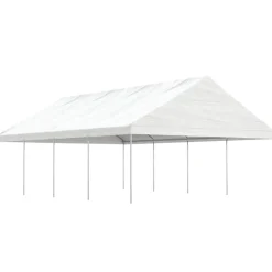 Sale FinePRICE Huvimaja katolla valkoinen 8,92x5,88x3,75 m polyeteeni