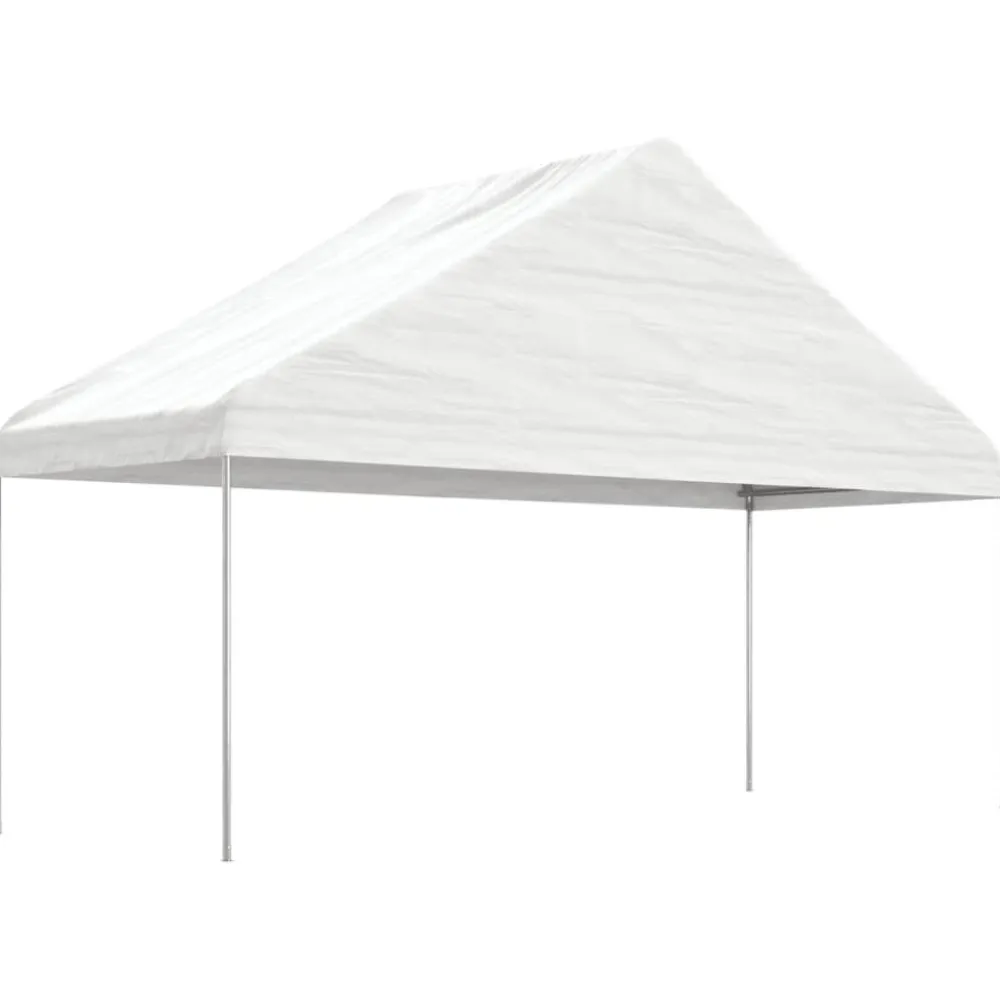 Sale FinePRICE Huvimaja katolla valkoinen 8,92x5,88x3,75 m polyeteeni