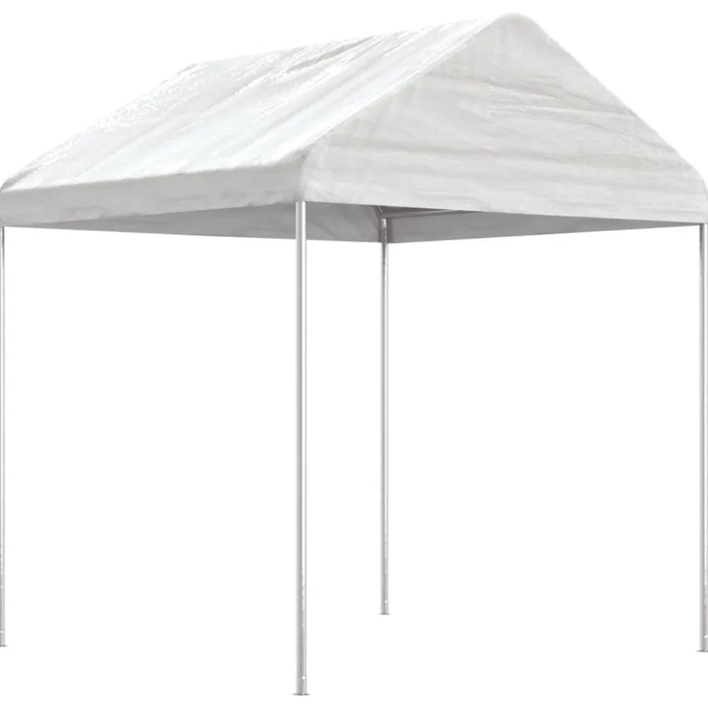 Best FinePRICE Huvimaja katolla valkoinen 17,84x2,28x2,69 m polyeteeni