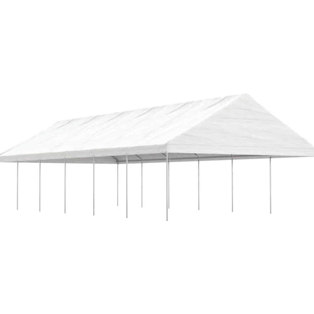 Discount FinePRICE Huvimaja katolla valkoinen 13,38x5,88x3,75 m polyeteeni