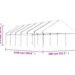 Discount FinePRICE Huvimaja katolla valkoinen 13,38x5,88x3,75 m polyeteeni