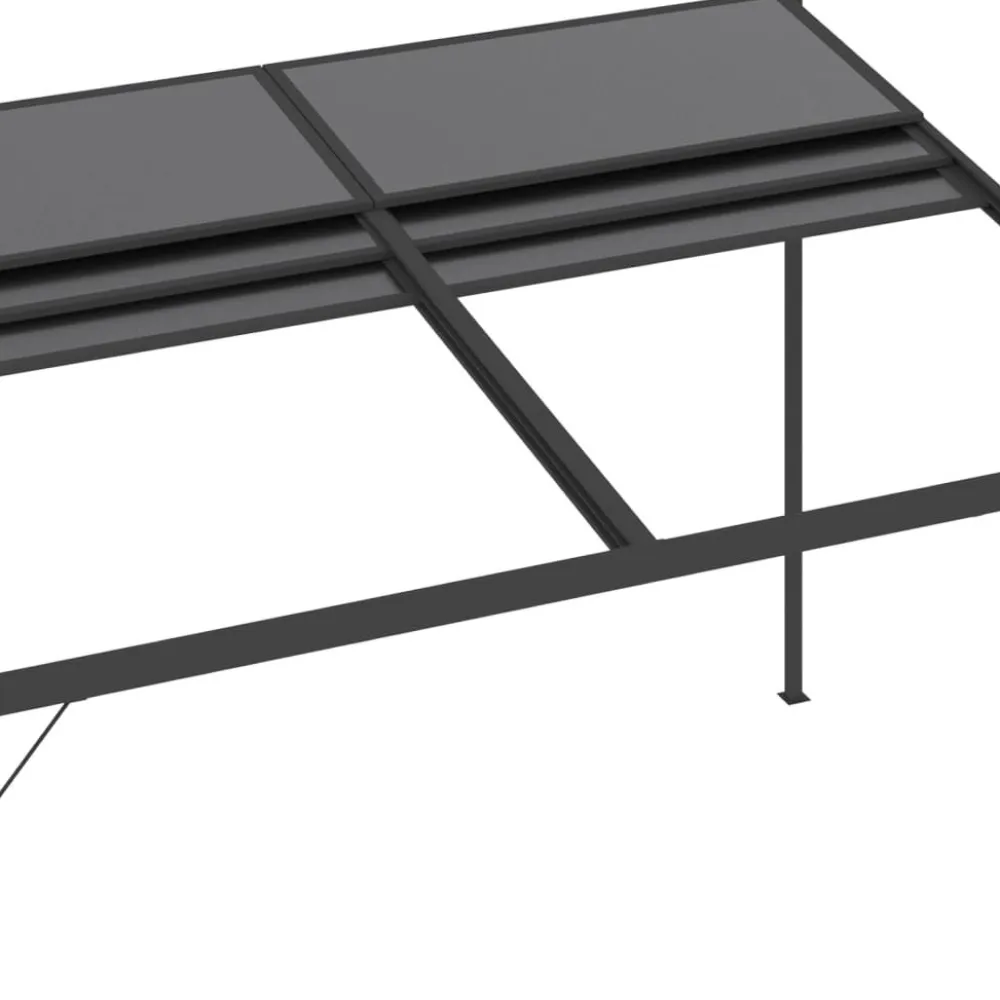 Best FinePRICE Huvimaja katolla 4x3x2,5 m alumiini ja teräs antrasiitti