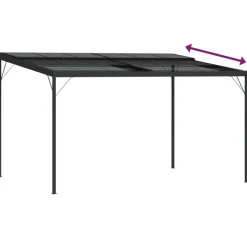Best FinePRICE Huvimaja katolla 4x3x2,5 m alumiini ja teräs antrasiitti