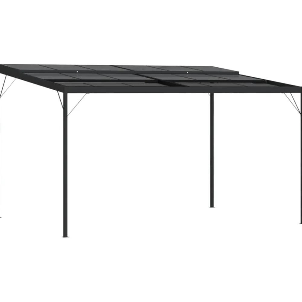Best FinePRICE Huvimaja katolla 4x3x2,5 m alumiini ja teräs antrasiitti