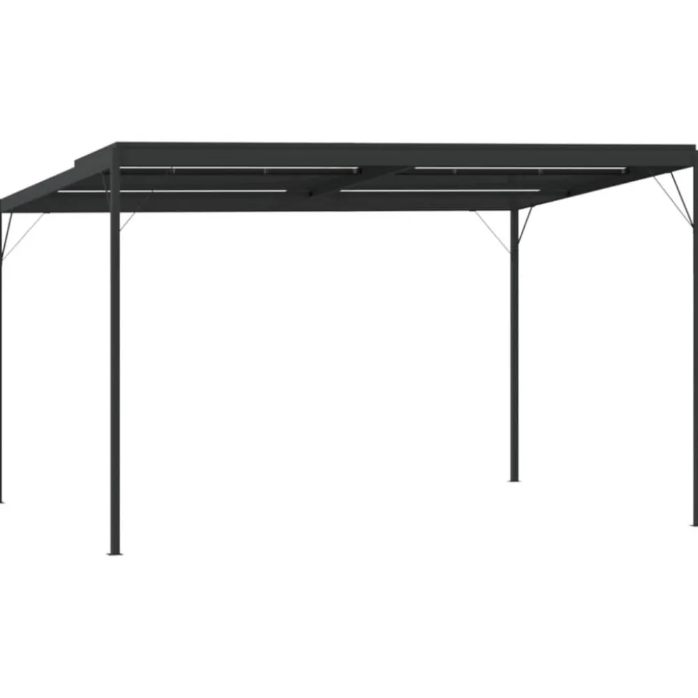 Best FinePRICE Huvimaja katolla 4x3x2,5 m alumiini ja teräs antrasiitti