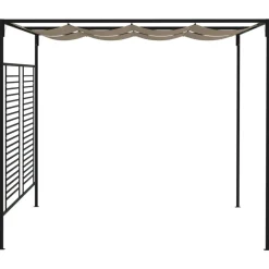 Discount FinePRICE Huvimaja sisäänvedettävä katto 3x4x2,3 m 180 g/m² taupe