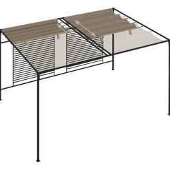 Discount FinePRICE Huvimaja sisäänvedettävä katto 3x4x2,3 m 180 g/m² taupe