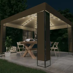 Discount FinePRICE Huvimaja tuplakatolla ja LED-valonauhoilla 3x3x2,7m ruskeanharm (70303)