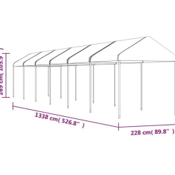 Best FinePRICE Huvimaja valkoinen 13,38x2,28x2,69 m polyeteeni