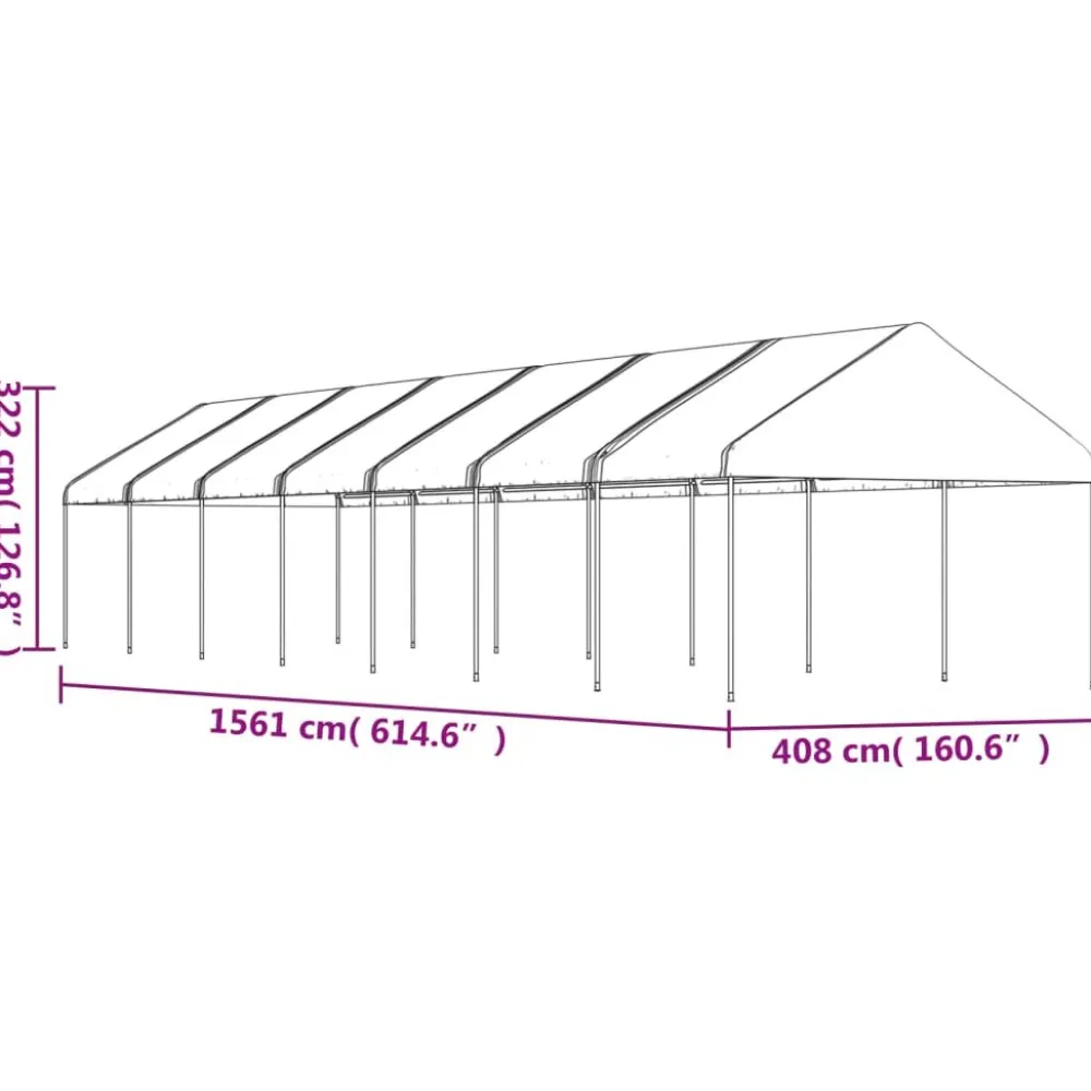 Discount FinePRICE Huvimaja valkoinen 15,61x4,08x3,22 m polyeteeni