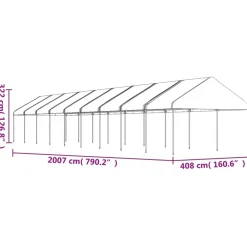 Sale FinePRICE Huvimaja valkoinen 20,07x4,08x3,22 m polyeteeni