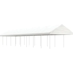 Sale FinePRICE Huvimaja valkoinen 20,07x4,08x3,22 m polyeteeni