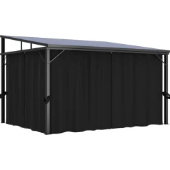 FinePRICE Huvimaja verhoilla 405x294x244 cm antrasiitti