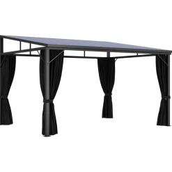 FinePRICE Huvimaja verhoilla 405x294x244 cm antrasiitti