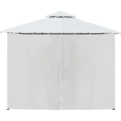 Best FinePRICE Huvimaja verhoilla 600x298x270 cm 180 g/m² valkoinen