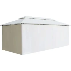 Best FinePRICE Huvimaja verhoilla 600x298x270 cm 180 g/m² valkoinen