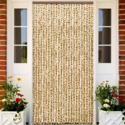 Outlet FinePRICE Hyönteisverho beige ja ruskea 100x220 cm chenille