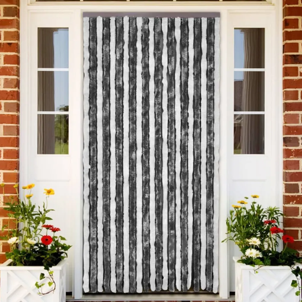 Clearance FinePRICE Hyönteisverho harmaavalkoinen 120x220 cm chenille