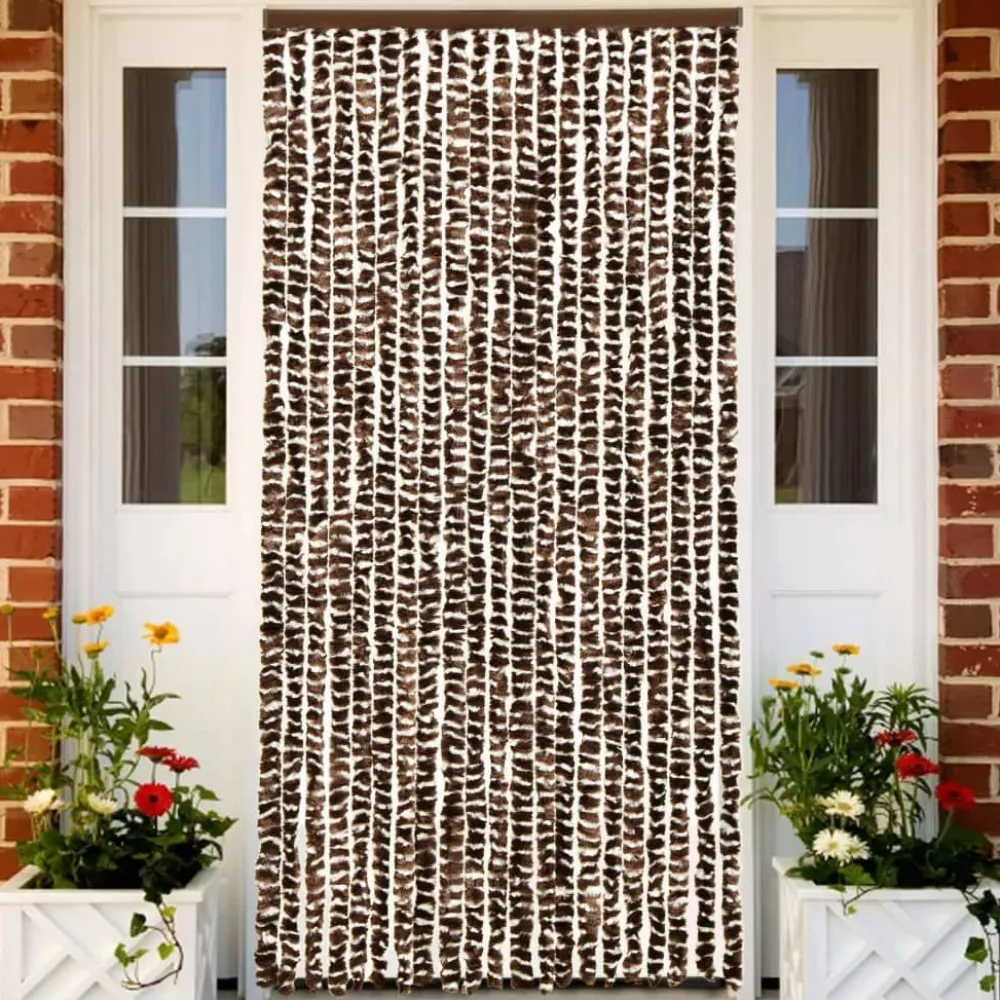 Discount FinePRICE Hyönteisverho ruskea ja valkoinen 90x220 cm chenille