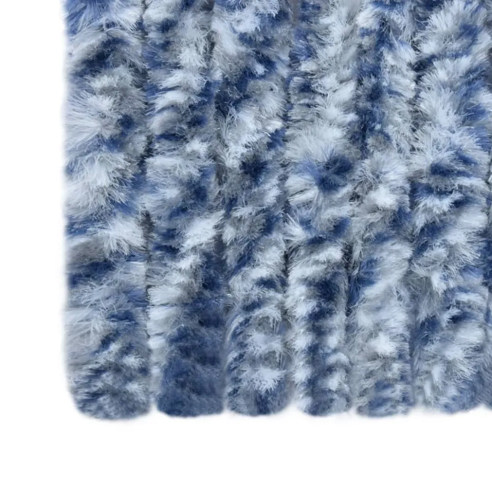 Sale FinePRICE Hyönteisverho sininen, valkoinen ja hopea 56x185 cm Chenille
