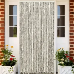 New FinePRICE Hyönteisverho vaalean- ja tummanharmaa 90x220 cm chenille