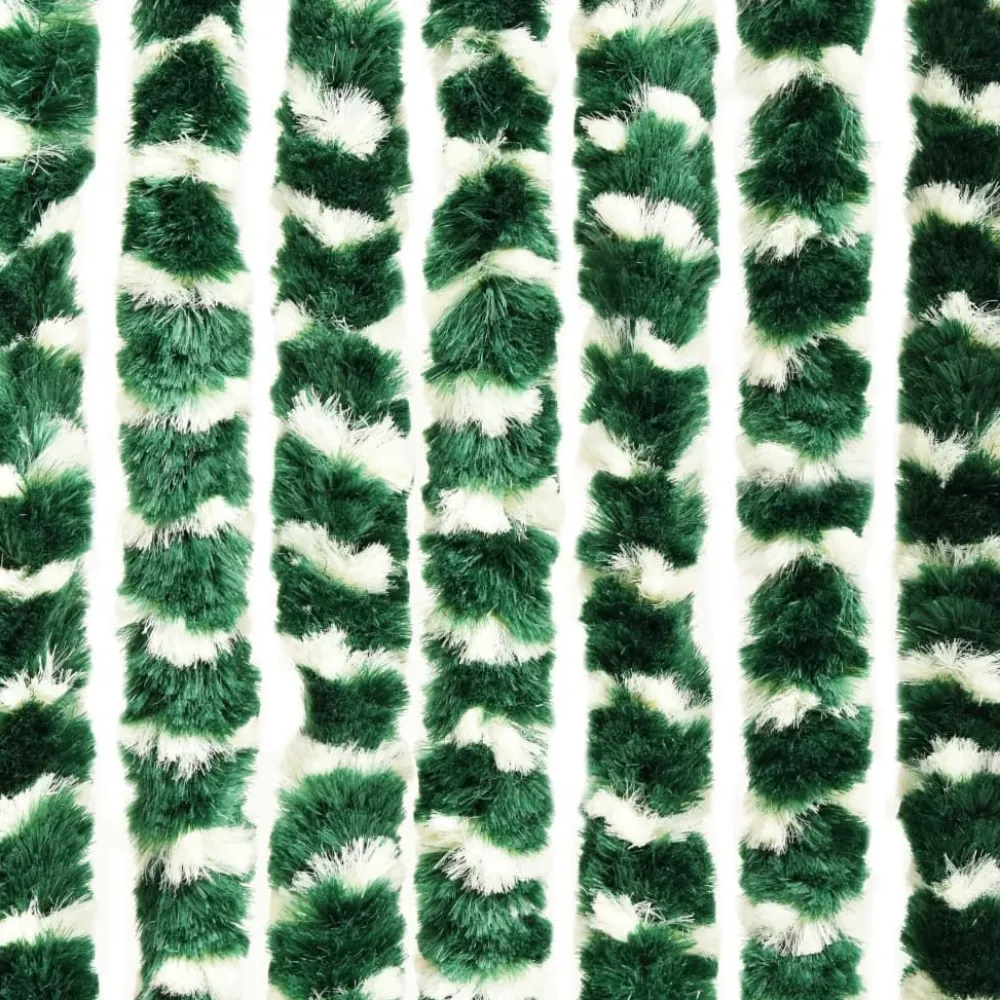 Discount FinePRICE Hyönteisverho vihreä ja valkoinen 90x220 cm chenille