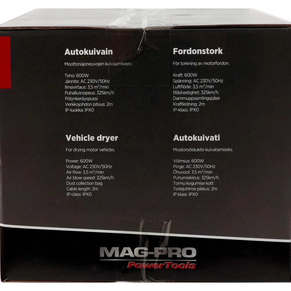 Mag-Pro Ilmapuhallin/ajoneuvokuivain Power Tools 600W 3,5 m³/min