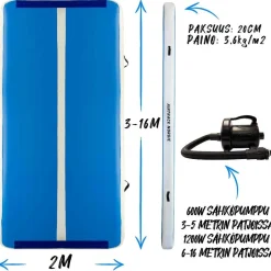 Discount AirTrack Nordic Ilmavolttipatja Deluxe Wide sininen eri kokoja