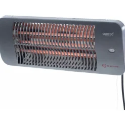 New Pistesarjat Infralämmitin Sunred Lugo Quartz Wall, IP24, 2000W, harmaa