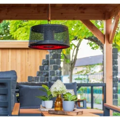 Hot Pistesarjat Infralämmitin Sunred Dark Smart Moderna Artix Hanging, IP44, 2000W, musta