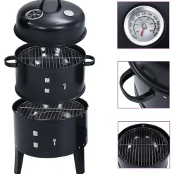 New FinePRICE 3-in-1 hiilisavustin bbq-grilli 40x80 cm