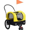 Discount FinePRICE 2-in-1 lemmikkikärry pyörään/juoksurattaat keltainen & musta