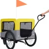 Clearance FinePRICE 2-in-1 lemmikkikärry pyörään/juoksurattaat keltainen ja harmaa