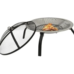 Hot FinePRICE 2-in-1 tulimalja/grilli ja hiilihanko 56x56x49 cm hopea ruostum. teräs