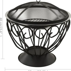 Discount FinePRICE 2-in-1 tulimalja/grilli ja hiilihanko 59x59x60 cm teräs