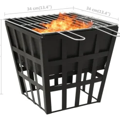 Outlet FinePRICE 2-in-1 tulimalja/grilli 34x34x48 cm teräs