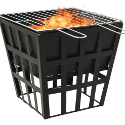 Outlet FinePRICE 2-in-1 tulimalja/grilli 34x34x48 cm teräs