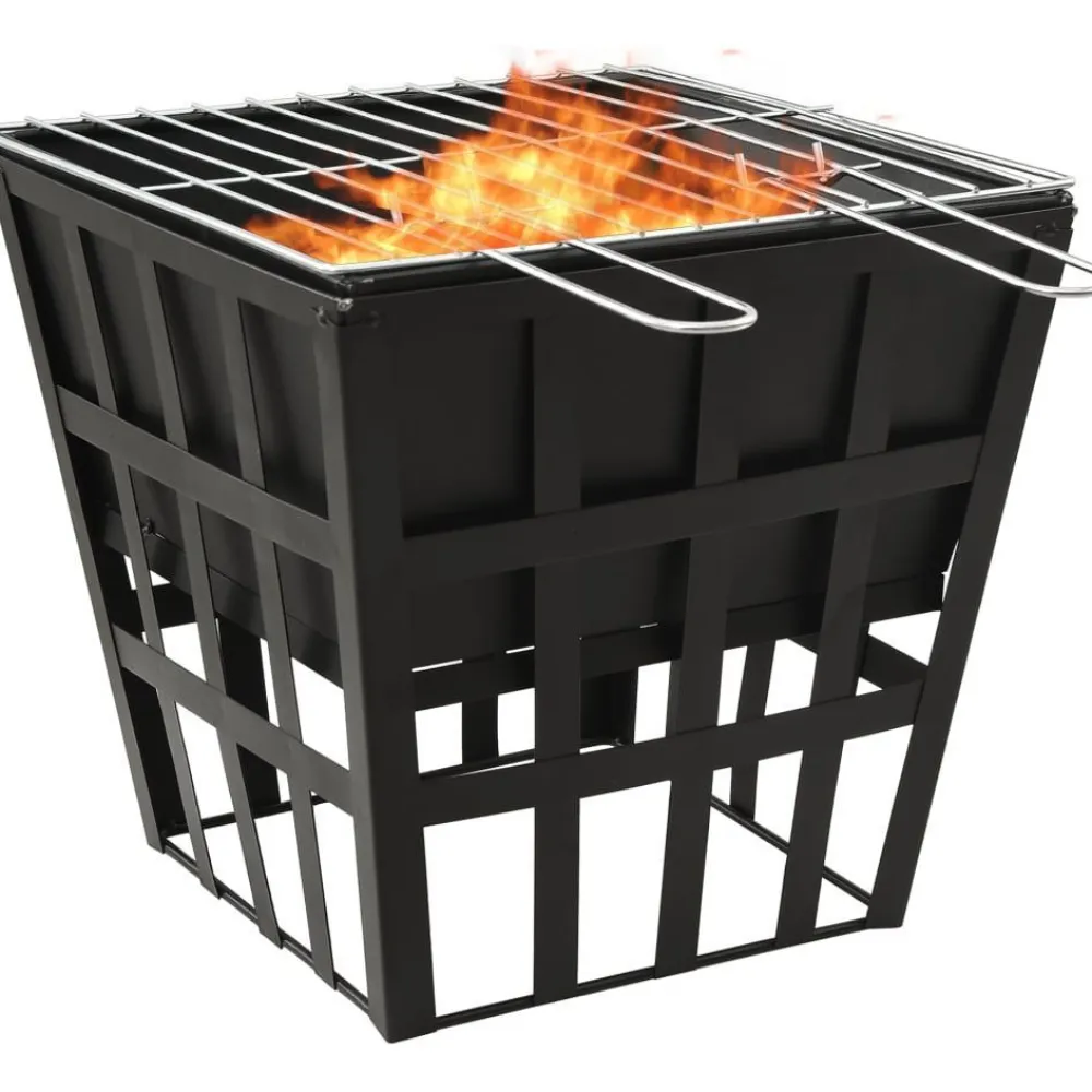 Outlet FinePRICE 2-in-1 tulimalja/grilli 34x34x48 cm teräs