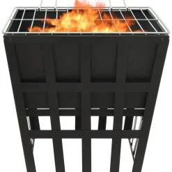 Outlet FinePRICE 2-in-1 tulimalja/grilli 34x34x48 cm teräs