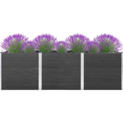 FinePRICE Istutuslaatikko, puukomposiitti, harmaa, eri kokoja