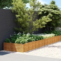 New FinePRICE Istutuslaatikko 1150x100x36 cm corten-teräs