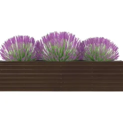 Best FinePRICE Istutuslaatikko 320x40x77 cm galvanoitu ruskea