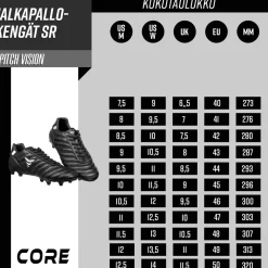 New Core Jalkapallokengät SR Pitch Vision, musta, eri kokoja