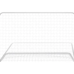 Clearance FinePRICE Jalkapallomaalit verkolla, 2kpl, teräs, 182x61x122cm, valkoinen
