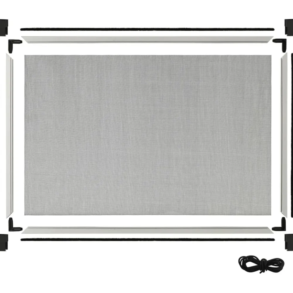 FinePRICE Jatkettava hyönteisverkko ikkunaan valkoinen (75-143)x50 cm