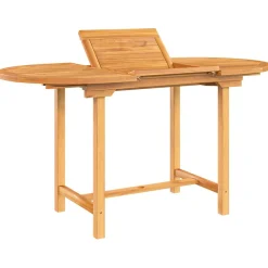 Online FinePRICE Jatkettava puutarhapöytä 110-160x80x75 cm täysi tiikki (63486)